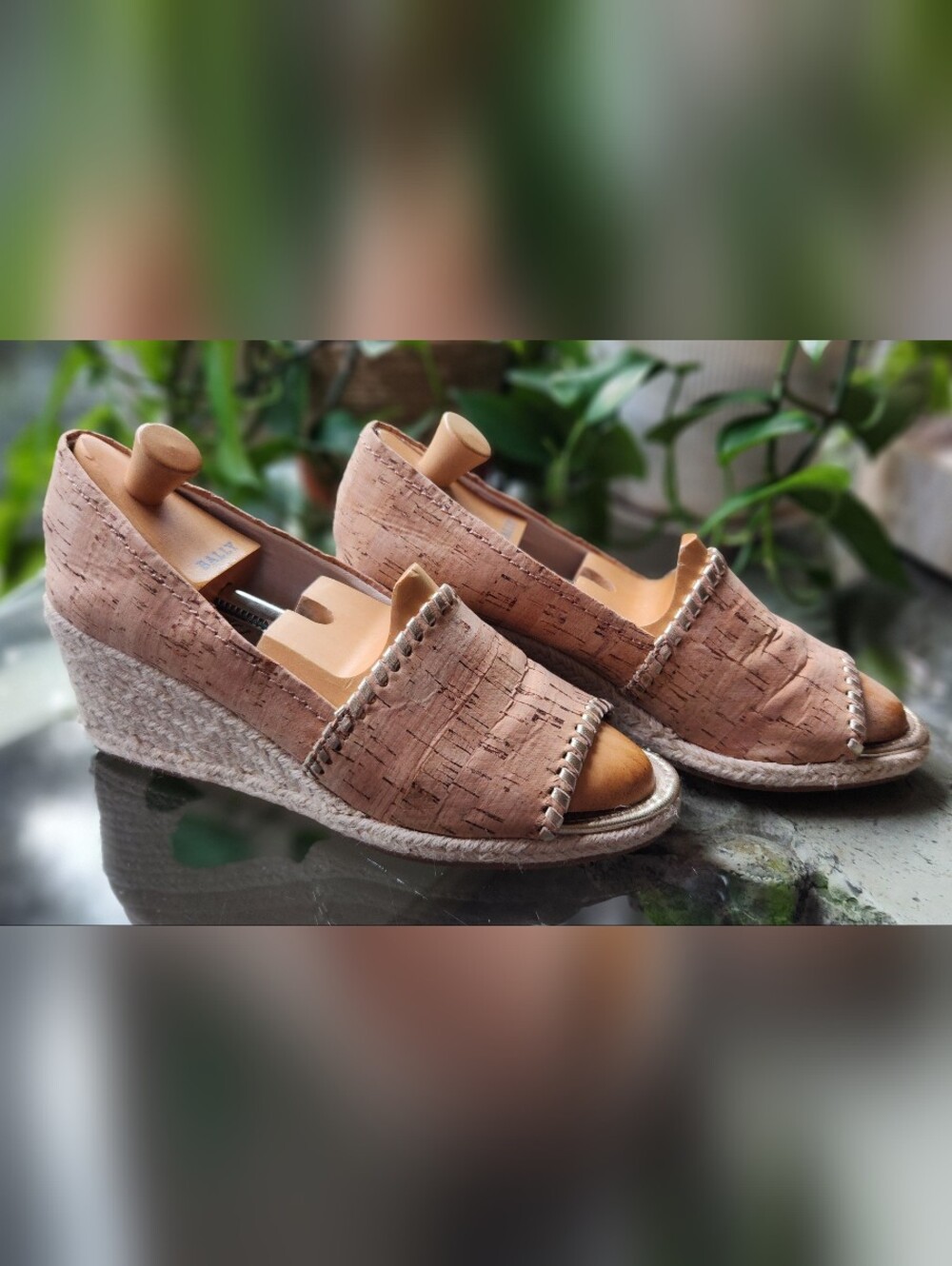 Jack Rogers Palmer Cork Espadrille Wedge Sandals Peep Toe Size 9
